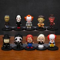 ฟิกเกอร์ภาพยนตร์สยองขวัญเพนนีไวส์ Chucky Jason Freddy Billy Ghost V หนัง PVC คอลเลกชั่นรูปแกะสลักโมเดลตุ๊กตาของเล่น10ชิ้น/เซ็ต