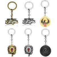 Fantastic Beasts and Where to Find Them Keychain Eagle Head Round Metal Key Ring Movie Jewelry Keyholder