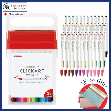 Zebra Water-Based Pen Click Cart 36 Colors Set WYSS22-36C