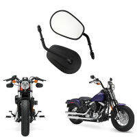 Motorcycle Rear View Side Mirror 8mm BlackChrome LED Light Mirrors For Harley Softail Sportster XL Touring Dyna Chopper Bobber