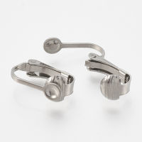 304 Stainless Steel Clip-on Earring Settings Stainless Steel Color Tray: 2mm 16x10mm