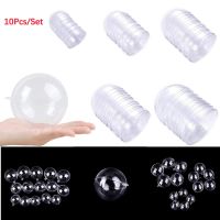 10 Balls Christmas Tress Decoration Clear Round Mould Transparent Plastic Home Decor Wedding Candy Bauble Garden Hang Ornament Colanders Food Strainer