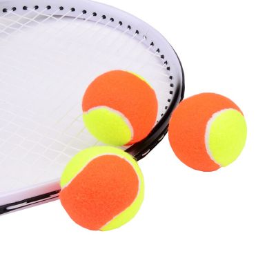 3 PCS Elastic Rubber Beach Tennis Balls Orange Yellow Sports Training Competition Tennis Ball