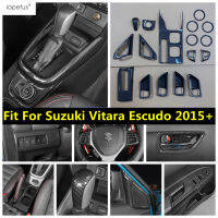 เกียร์เปลี่ยนแผงแดชบอร์ดระบายอากาศที่วางแก้วน้ำปกตัดสำหรับ Suzuki Vitara เอสคูโด2015 -2022อุปกรณ์เสริมคาร์บอนไฟเบอร์