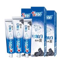 Authentic crest 3d dazzling white micron carbon 180g toothpaste set to remove tooth stains family pack