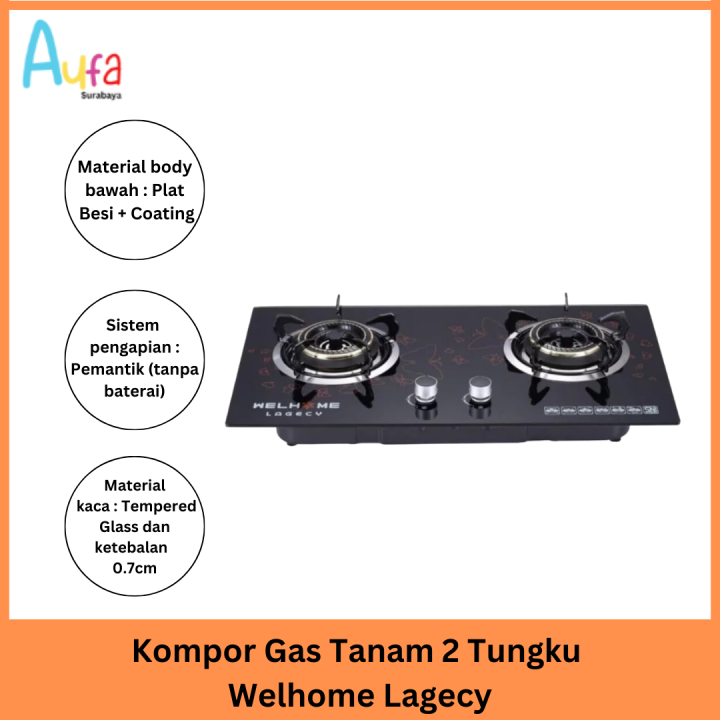 Kompor Gas Tanam 2 Tungku Welhome Lagecy Lazada Indonesia