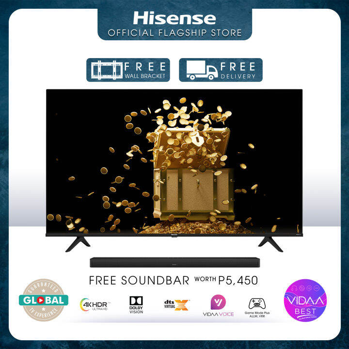 Hisense 65 inch 4K UHD VIDAA TV, 65A6H Netflix, YouTube, Prime Video, HDR10, VIDAA Voice