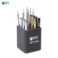 （QIQI tool） กล่องจัดเก็บแบบแยกประเภท16รู BST-R16สำหรับ T12 T210 JBC/T245/C115เครื่องเชื่อมเหล็กตัวยึดเครื่องมือซ่อมแซมโทรศัพท์