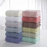 【jw】◎❈  Cotton thickened bath towel plain color soft absorbent thick large beach towel