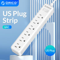 ORICO 6AC เต้าเสียบปลั๊กไฟ US ปลั๊ก1.5M,เบ้าต่อไฟฟ้าพร้อมสวิตช์ป้องกันกระแสไฟเกินสำหรับบ้านสำนักงาน (NAC-6A)