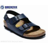 Birkenstock Milano รองเท้าแตะ เนื้อแมตต์ ไม้คอร์ก สีฟ้า คลาสสิก สําหรับผู้ชาย และผู้หญิง 34-46 ah