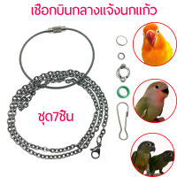 พร้อมส่ง สินค้าตรงปาก Parrot เชือกบินกลางแจ้งนกแก้ว สร้อยข้อเท้านกแก้วขนาดกลางและเล็ก สายยืดคล้องนก(รวมแหวนนก) 7อย่าง1ชุด