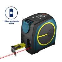 เทป DT10เครื่องวัดเลเซอร์ Jarak Pencari Jarak 40M Laser Pita Pengukur Digital Ditarik 5M Laser Rangefinder Alat Survey Raja