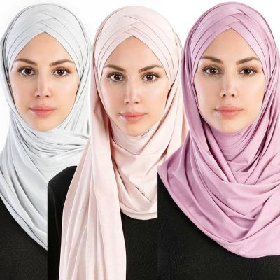【CW】 Muslim Jersey Scarf Headscarf Cover-up Hat Wrap Shawl Modesty Turban Cap Instant Underscarf to
