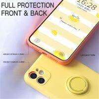 Reno 6 5 4 Pro 4G 5G Casing Candy Color Liquid Silicone Ring Stand Lanyard Strap Soft Covers Camera Protector Phone Case