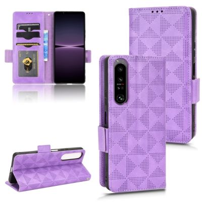 (EForGalaxy) สำหรับ Sony Xperia 1 IV เคสโทรศัพท์หนังสามเหลี่ยมสมมาตร