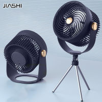 JIASHI เครื่อง Kipas Angin Kecil ลมพัดลมตั้งโต๊ะพัดลมไหลเวียนตั้งแคมป์กลางแจ้งชาร์จ Usb