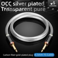 HIFI OCC silver plated 6.5 TS pair recording guitar mixer 6.35mm audio cable for microphone