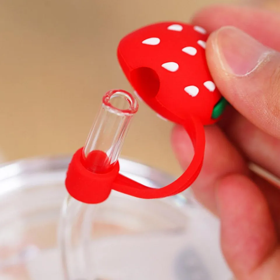 Cute Flower Shaped Silicone Straw Plug, Reusable Dustproof Straw