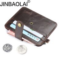 Hot Vintage Crazy Horse Leather Slim Mens Wallet With Small Money Bag Man Thin Credit Card Holder Mini Purse For Male