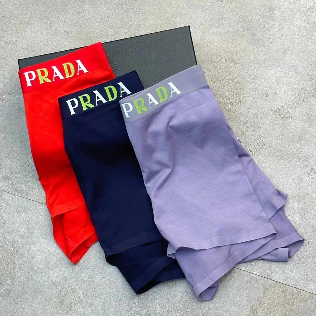 のPRADAの 3PCS Men's Boxer Briefs Comfortable Cotton Stretch Quick Dry Sports  Underwear Regular and Long Leg Available | Lazada