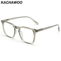 {Paopao glasses} Kachawoo สีเขียวสแควร์แว่นตาผู้ชายผู้หญิง Acetate O Ptical ใสสีดำแว่นตากรอบ Tr90สำหรับนักเรียนที่มีคุณภาพสูงเกาหลี