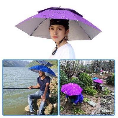 Hat for fishing Portable Rain Umbrella Hat Foldable Outdoor Umbrella Hat Sun protection UV hat Sun cap Waterproof For Fishing Towels