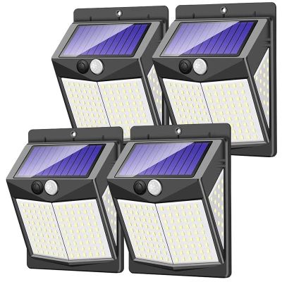 Solar Security Lights Outdoor, 140 LED Solar Motion Sensor Lights 3 Lighting Modes Solar Powered Wall Lights