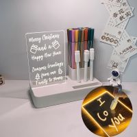 【hot】✓❃◇ New Board Transparent Led Night Lights Erasable Write Message Calendar Desktop Ornaments