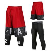 Basketball Shorts Tights Sets Sport Gym QUICK-DRY Workout Short For Men Male Soccer Exercise Hiking Running Fitness Suit 162L