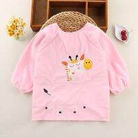 [COD] New autumn and winter childrens gown crystal velvet waterproof baby wears eating clothes kindergarten painting rice pocket