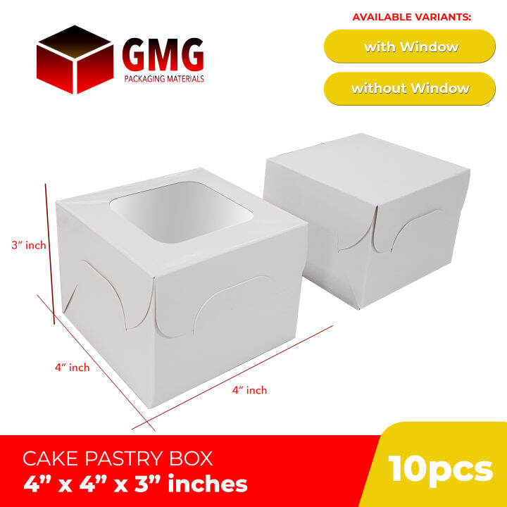 GMG Mini Cake Box Pastry Box Single Cupcake Box Gift Box 4 x 4 x 3