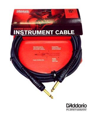 DAddario  PW-G-15 สายแจ็คกีตาร์ 4.5 เมตร ฉนวน 2 ชั้น หัวแจ็คชุบทอง (Custom Series Instrument Cable)