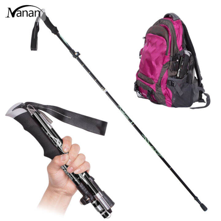 Collapsible Trekking Pole Walking Stick 5 Sections Ultralight