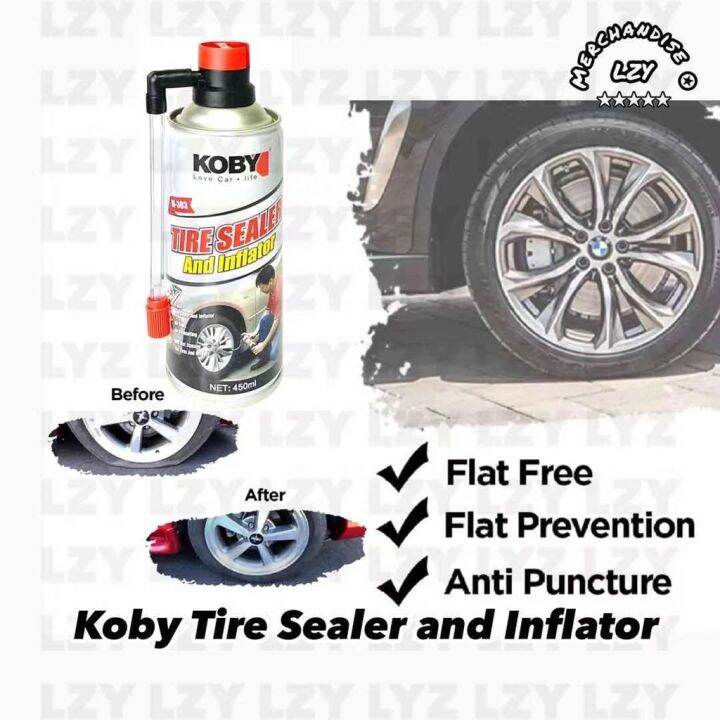 Koby Flamingo Tire Sealer And Inflator For Car And Motorcycle Sealant 