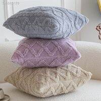 ♗♠ 43x43cm Solid Color Short Plush Pillowcase Delicate Jacquard Cushion Cover Skin-friendly Home Textile Pillowcase Free Shipping