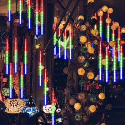 30/50cm Meteor Shower Led Light String 8 Tubes Meteor Lights Christmas Tree Decorations Outdoor Fairy Lamp Garden Light New 2021