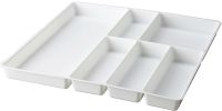 STÖDJA Cutlery tray, white, 51x50 cm (สเติดย่า ถาดเก็บช้อนส้อม 6 ช่องสีขาว ขนาด 51x50 ซม. )