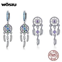 {Han Ornamornamations} WOSTU ขายดีต่างหูรูปหยดน้ำ925เงินสเตอร์ลิงแท้ต่างหูตาข่ายดักฝัน S925สำหรับผู้หญิง CQE713ของขวัญงานแต่งงาน