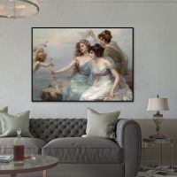 Nordic Retro Character Oil Painting Goddess Angel Living Room Background Decorative Painting Canvas Print Art Poster