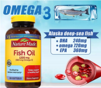 ล็อตใหม่ล่าสุด Nature Made Fish Oil 1200 mg 200 Softgels (360 Mg Omega-3)