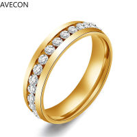 AVECON แหวนคู่ที่เรียบง่ายเรียบเหล็กไทเทเนียมเรียบง่าย6มม. อเนกประสงค์