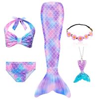 New Kids The Little Mermaid Tails Children Memaid Swimsuit Bikini Bathing Suit Halloween Costume Girll Can Add Monofin For Pool