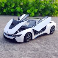 2023 โมเดลรถ Xinghui 1:24 BMW i8 รถสปอร์ตโมเดลรถโลหะของตกแต่งจำลองคอลเลกชันรถโมเดลโลหะผสมเดิม