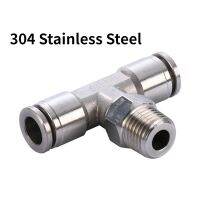 304 Stainless Steel Metal Pneumatic Quick Connector PB 4/6/8/10/12 Thread 1/8 1/4 3/8 Hose Fittings Pneumatic High pressure Plug