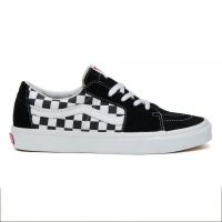 Vans รองเท้าผ้าใบ Sk8-Low Checkerboard Canvas/Suede | Black/True White ( VN0A4UUK4W7 )