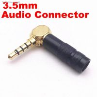 ♀☎✘ 1pcs 3.5mm 4 Pole TRRS Male/Female Plug Jack Gold Plated 90 Degree Angle Audio Connector Black Connector