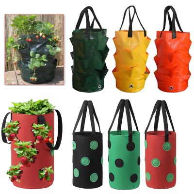 Garden Planting Bag Strawberry Grow Bag 3L Multi-mouth Vertical Flower Herb Tomato Planter Bag Garden Decoration