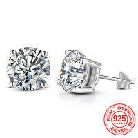 0.5-2กะรัต8.0มิลลิเมตร D สี Moissanite 100 925ต่างหูเงินสำหรับผู้หญิงด้านคุณภาพประกายเครื่องประดับจัดงานแต่งงาน