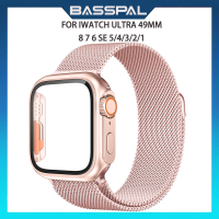 เคส + สายสำหรับสายคาด Apple Watch 44มม. 40มม. 45มม. 41มม. 38มม. 42มม. สร้อยข้อมือสายใส่ข้อมือโลหะ I Watch Series 3 4 Se 6 7 8รูปลักษณ์เปลี่ยนเป็นอัลตร้า